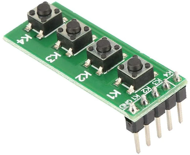Main image of Walfront 4 Key Keyboard Module Universal 4 Key Push Button Switch Module Keyboard Board for DIY Accessory Kit