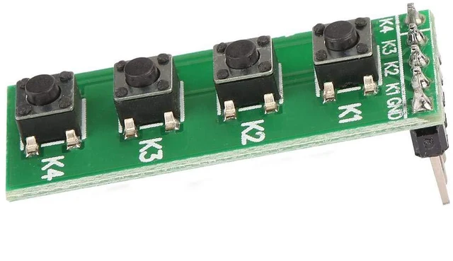 Alt view image 2 of 6 - Walfront 4 Key Keyboard Module Universal 4 Key Push Button Switch Module Keyboard Board for DIY Accessory Kit