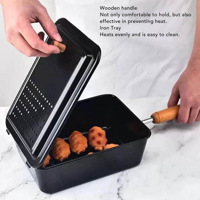 Alt view image 2 of 6 - Campfire Popcorn Popper Old Fashioned Popcorn Maker with Wooden Handle Cast Iron Popper for Backyard RV Camping and Home Use