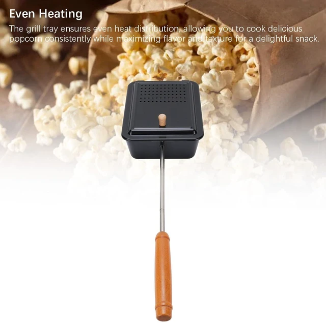 Alt view image 3 of 6 - Campfire Popcorn Popper Old Fashioned Popcorn Maker with Wooden Handle Cast Iron Popper for Backyard RV Camping and Home Use