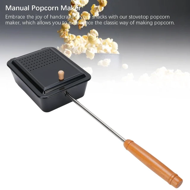 Alt view image 4 of 6 - Campfire Popcorn Popper Old Fashioned Popcorn Maker with Wooden Handle Cast Iron Popper for Backyard RV Camping and Home Use