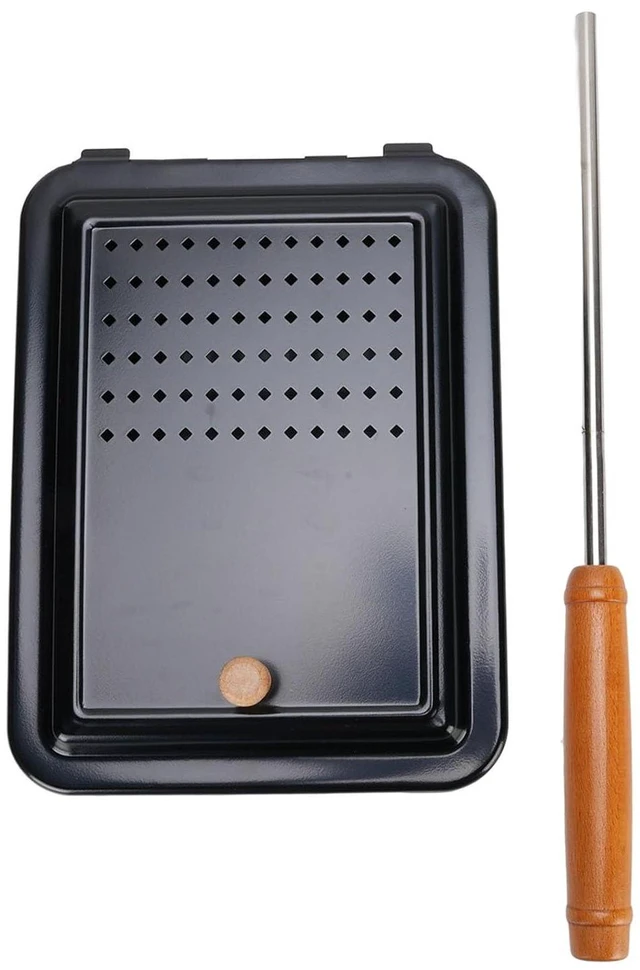 Alt view image 6 of 6 - Campfire Popcorn Popper Old Fashioned Popcorn Maker with Wooden Handle Cast Iron Popper for Backyard RV Camping and Home Use