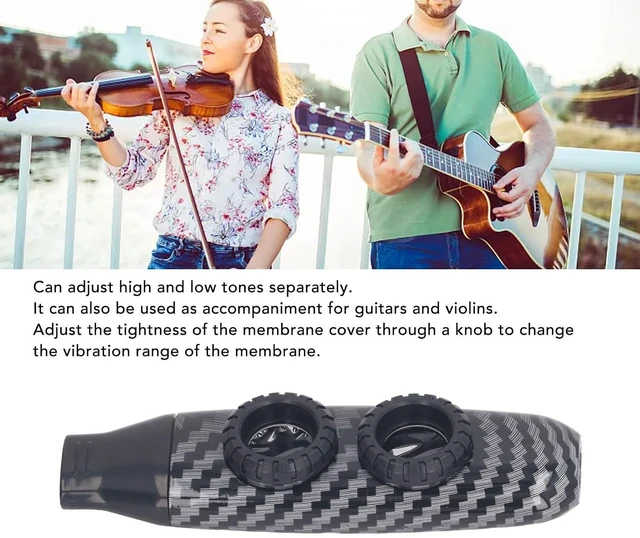 Alt view image 5 of 6 - Flute Kazoo Flute Adjustable Tone ABS Wind Instrument Dual Hole Circular Diaphragm for Camping Hiking (Striped)