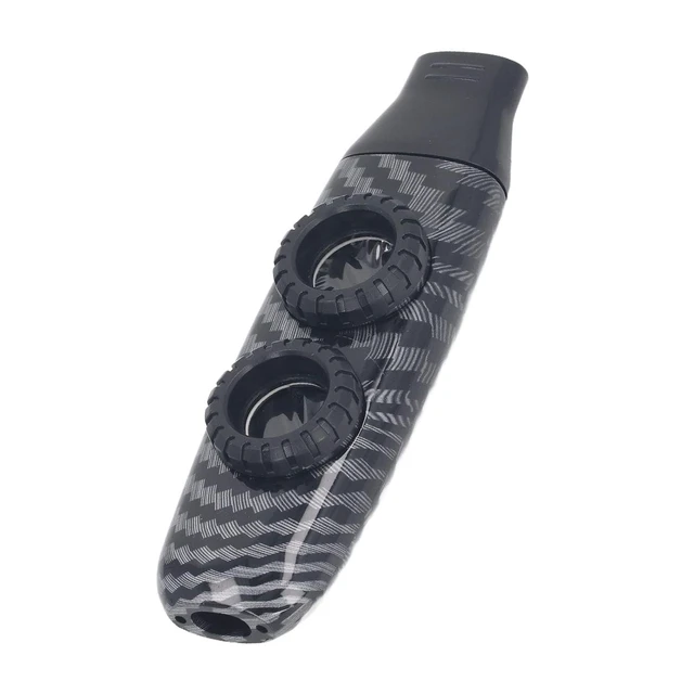 Alt view image 6 of 6 - Flute Kazoo Flute Adjustable Tone ABS Wind Instrument Dual Hole Circular Diaphragm for Camping Hiking (Striped)
