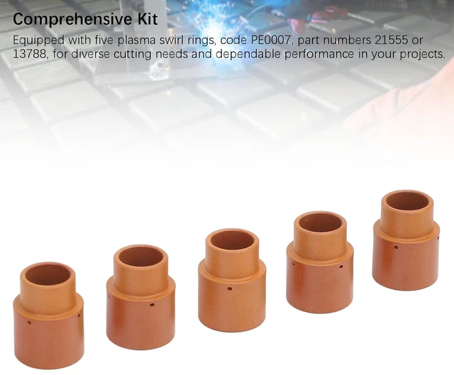 Alt view image 5 of 6 - WALFRONT 5Pcs Plasma Cutting Swirl Ring Tips Plasma Consumables for Versa Cut 40 60 CB50 CB70 (PE0007)