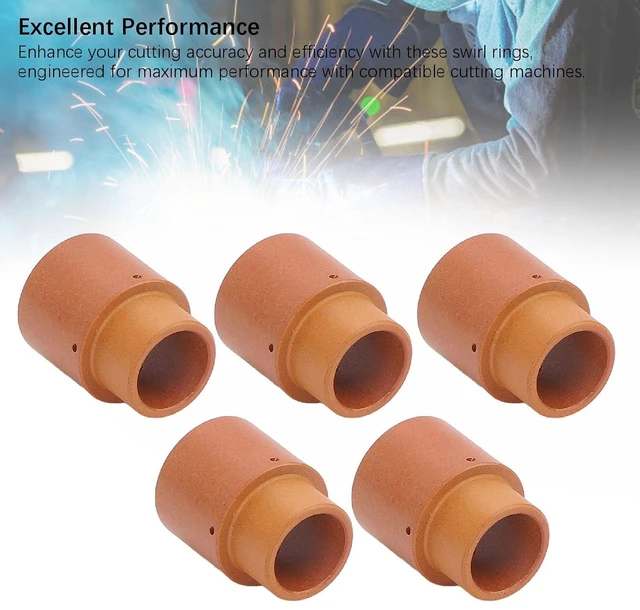 Alt view image 3 of 6 - WALFRONT 5Pcs Plasma Cutting Swirl Ring Tips Plasma Consumables for Versa Cut 40 60 CB50 CB70 (PE0007)