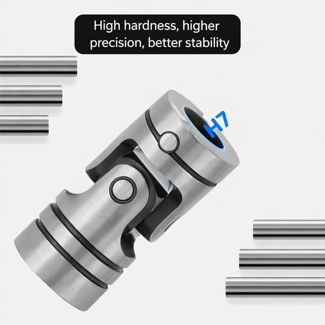 Alt view image 3 of 6 - Walfront Universal Joint 12mm, Universal Steering Shaft U Joint Coupler, Rotatable Steel Motor Connector Shaft Coupling (12×23×52mm)