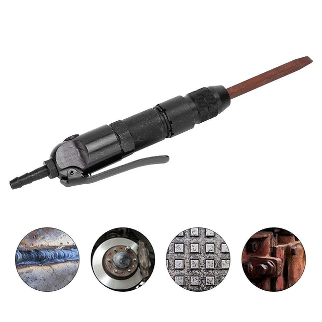 Alt view image 4 of 6 - Pneumatic Air Hammer Kit with PT1/4in Hex Shank Chisel Set Heavy Duty for Rust Removal Metal Cutting Chipping Tamping Industrial CZ1 Model Includes Tamper Point and Shovel