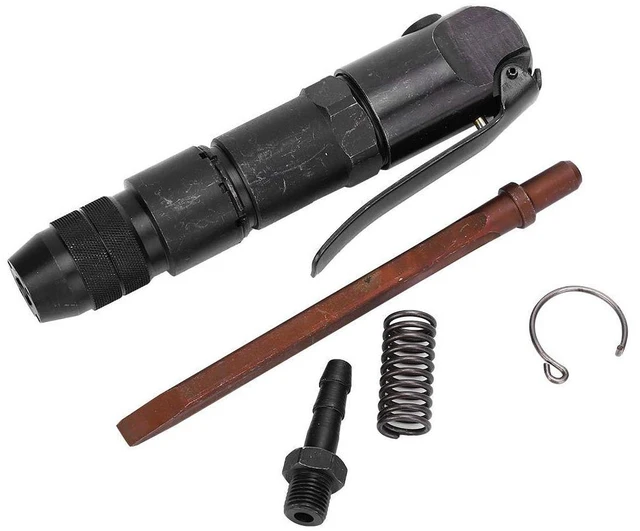 Alt view image 5 of 6 - Pneumatic Air Hammer Kit with PT1/4in Hex Shank Chisel Set Heavy Duty for Rust Removal Metal Cutting Chipping Tamping Industrial CZ1 Model Includes Tamper Point and Shovel