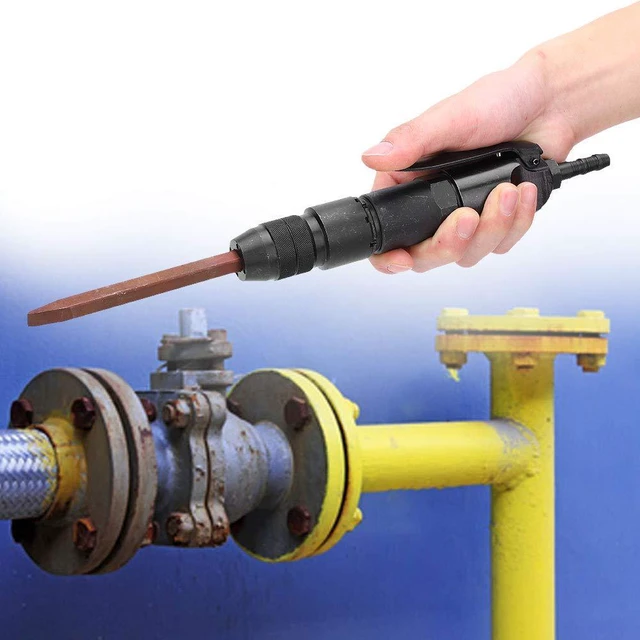 Alt view image 6 of 6 - Pneumatic Air Hammer Kit with PT1/4in Hex Shank Chisel Set Heavy Duty for Rust Removal Metal Cutting Chipping Tamping Industrial CZ1 Model Includes Tamper Point and Shovel