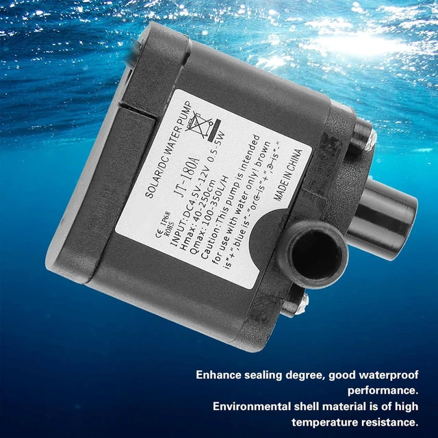 Alt view image 3 of 6 - Mini DC 12V Brushless Submersible 350L/H JT-180A-12 Brushless Motor for Fish Water Cooling