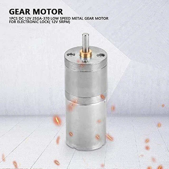 Alt view image 4 of 6 - DC Gear Motor 12V 5RPM, 25GA-370 Low Speed High Torque Metal Gear Micro Motor, Geared Electric Motor for Electronic Lock Electric Curtain Robot Actuator DIY Project