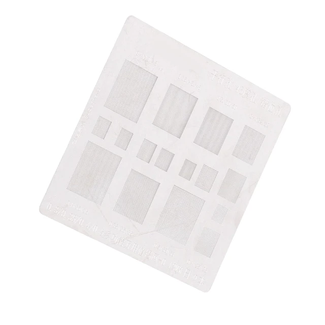 Alt view image 6 of 6 - BGA Reballing Universal Stencil BGA Rework Net Stencil Template Solder Steel Mesh Directly Heat Set Kit 0.3mm 0.35mm 0.375mm 0.4mm 0.5mm Phone BGA IC Chips Repair Tool