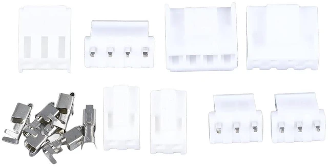 Alt view image 2 of 6 - 120PCS VH3.96 Connector Kit 3.96mm Pitch 2P-4P Terminal Block Connector Set with Housing Plug Straight Pin Socket Screw for Wire to Board Connection DIY Electronics