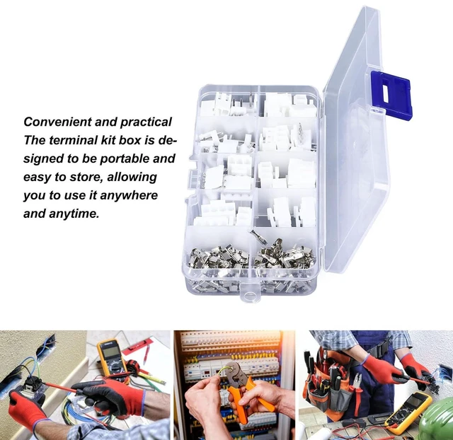 Alt view image 4 of 6 - 120PCS VH3.96 Connector Kit 3.96mm Pitch 2P-4P Terminal Block Connector Set with Housing Plug Straight Pin Socket Screw for Wire to Board Connection DIY Electronics