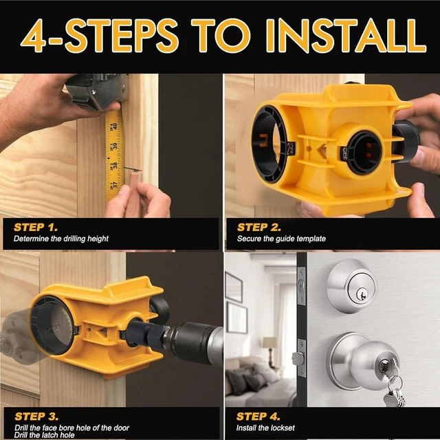 Alt view image 3 of 6 - WALFRONT Door Lock Installation Kit Carbon Steel Door Lock Hole Saw with Drill Rod and Wrench