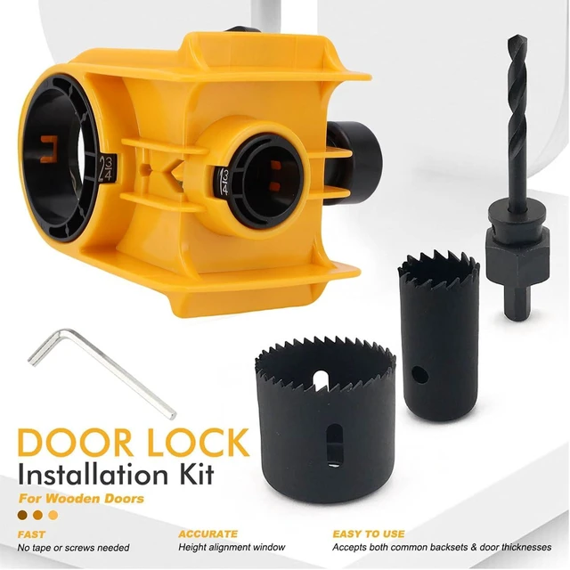 Alt view image 6 of 6 - WALFRONT Door Lock Installation Kit Carbon Steel Door Lock Hole Saw with Drill Rod and Wrench
