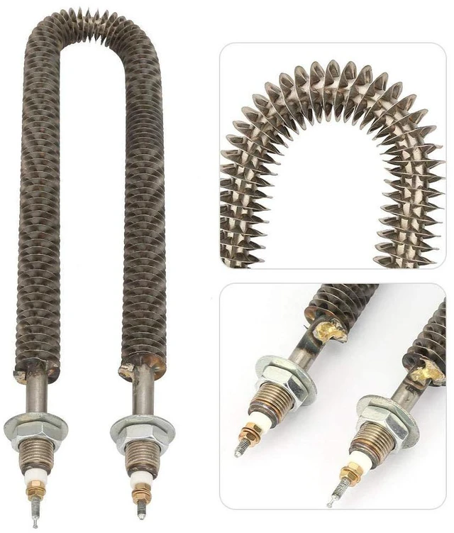 Alt view image 3 of 6 - 220V 1kW U Type Finned Heat Tube Electric Fin Heating U Tube Stainless Steel Pipe Heating for Ovens Baking Air Conditioning