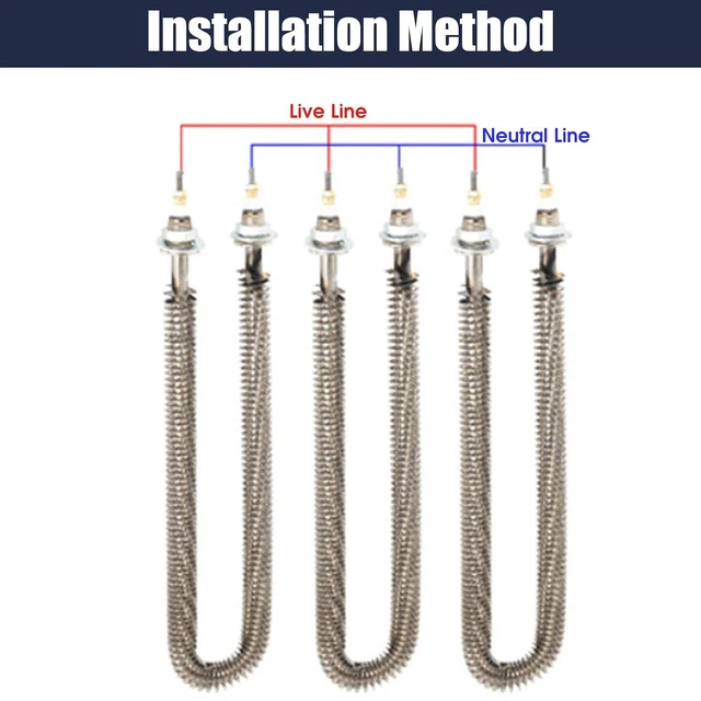 Alt view image 4 of 6 - 220V 1kW U Type Finned Heat Tube Electric Fin Heating U Tube Stainless Steel Pipe Heating for Ovens Baking Air Conditioning