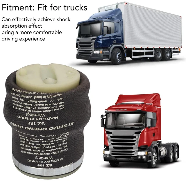 Alt view image 4 of 6 - WALFRONT Air Helper Bags Air Suspension Spring Bag for Trucks Shock Absorption Part Replacement Professional Bellows Seat Shock Absorption Part for Trucks