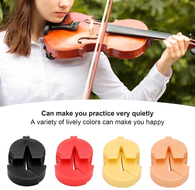 Alt view image 4 of 6 - 8 Pack Violin Practice Mute Soft Rubber Tourte Style Mutes for 4/4 3/4 1/2 Violins - Portable Sound Reducer for Quiet Practice, Includes Black Red Yellow Khaki