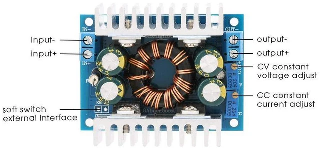 Alt view image 3 of 6 - 5-30V to 1.25-30V DC Step Up/Down Power Module - Buck-Boost Converter Voltage Regulator