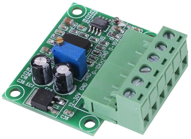 Main image of 0-10KHz to 0-10V Frequency to Voltage Converter Module F/V Digital to Analog Board for Switching PLC and VFD Inverter PWM to Voltage Digital Analog Board