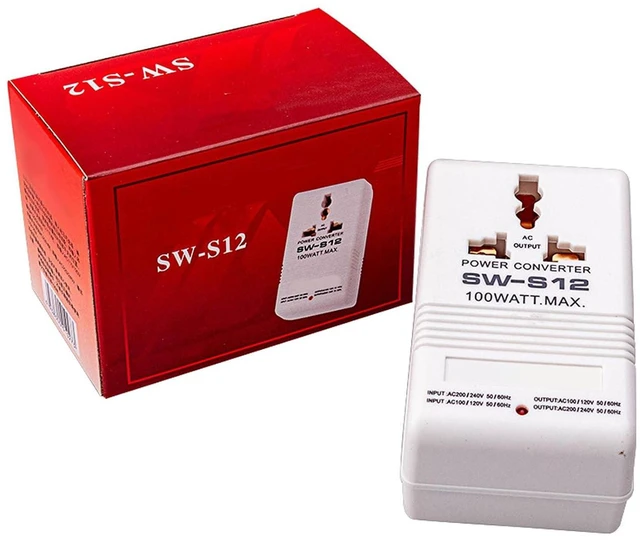 Alt view image 2 of 6 - WALFRONT SW S12 Power Converter, 2 Way 110V to 220V Voltage Transformer, 100W Wide Range Foreign Electricity Converter for Home Appliances, US Plug