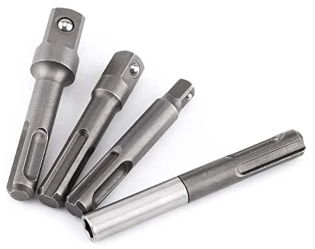 Main image of SDS Plus Bits Adapter 1/4" Hex Socket Adaptor to 1/4" 3/8" 1/2" Impact Socket Adapter Set for Screws/Nuts/Any Drill and Handheld Driver 4 PCS