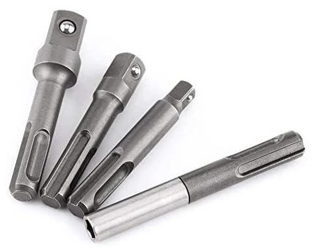 Alt view image 2 of 6 - SDS Plus Bits Adapter 1/4" Hex Socket Adaptor to 1/4" 3/8" 1/2" Impact Socket Adapter Set for Screws/Nuts/Any Drill and Handheld Driver 4 PCS