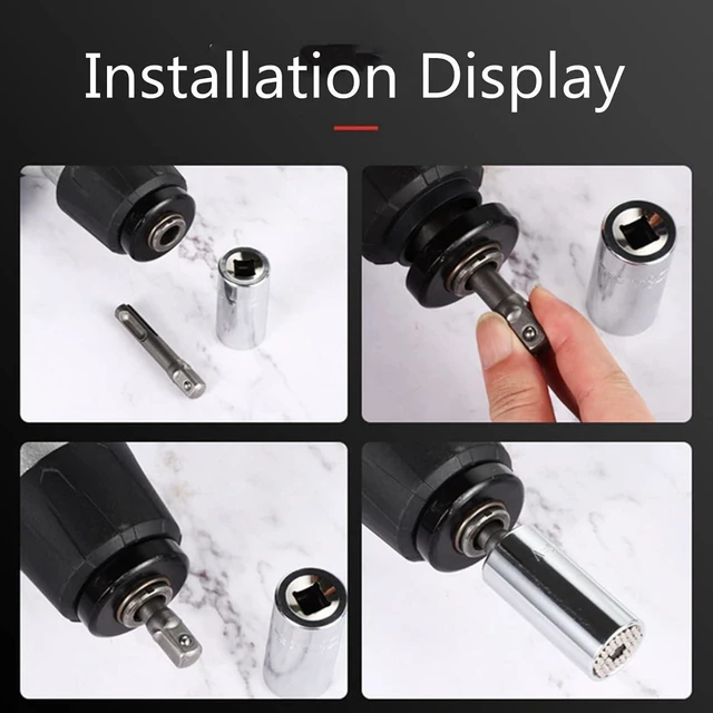 Alt view image 4 of 6 - SDS Plus Bits Adapter 1/4" Hex Socket Adaptor to 1/4" 3/8" 1/2" Impact Socket Adapter Set for Screws/Nuts/Any Drill and Handheld Driver 4 PCS