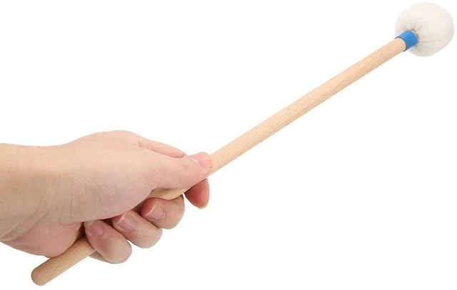 Alt view image 6 of 6 - Drum Sticks Timpani Mallets Maple Handles Soft Felt Heads for Bass Snare Drums 45mm Felt Heads (Blue) (2Pcs)
