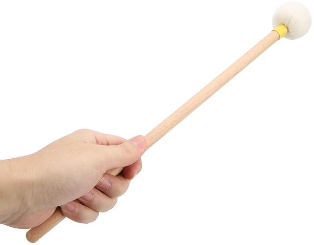 Alt view image 2 of 6 - 2Pcs Drum Mallets Timpani Sticks 15.35in Length White Soft Felt Maple Handle Wood Mallets for Bass Drum Snare Drum Timpani Percussion with 45mm Felt Head(Yellow)