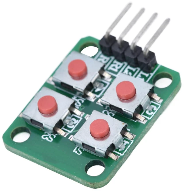 Alt view image 2 of 6 - 5PCS Array Keyboard Module 2x2 Scan Buttons Keyboard Module 4 Keypad Module Push Button Switch Module for Electrical Control