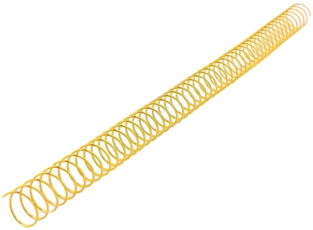 Main image of 100Pcs Spiral Binding Coils 4:1 Pitch 48 Rings 115 Sheet Capacity 14.3mm Diameter Iron Wire Combs for A4/Letter Size Paper Gold Spines for Documents Reports Presentations