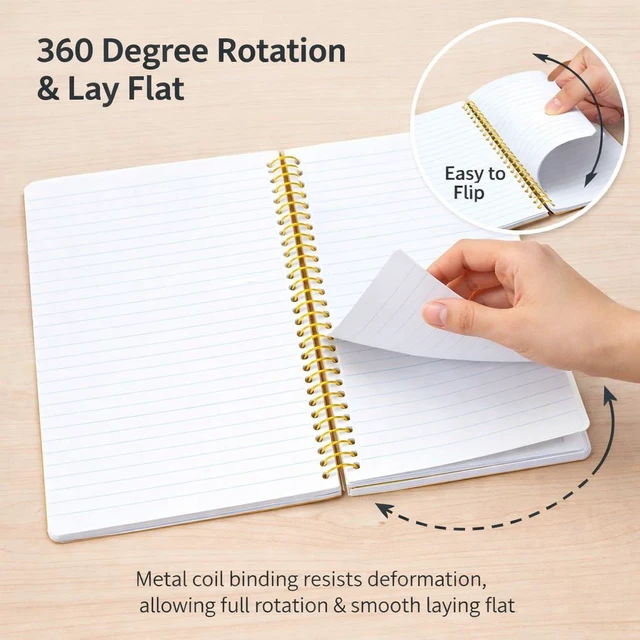 Alt view image 6 of 6 - 100Pcs Spiral Binding Coils 4:1 Pitch 48 Rings 115 Sheet Capacity 14.3mm Diameter Iron Wire Combs for A4/Letter Size Paper Gold Spines for Documents Reports Presentations