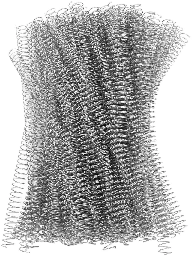 Main image of 100Pcs A4 Iron Spiral Binding Coils (Silver) Wire Combs Spines 115 Sheet Capacity 4:1 Ratio Paper Rings