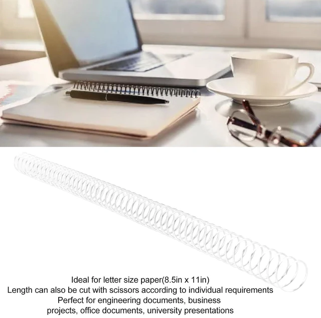 Alt view image 5 of 6 - 100Pcs A4 Iron Spiral Binding Coils (Silver) Wire Combs Spines 115 Sheet Capacity 4:1 Ratio Paper Rings