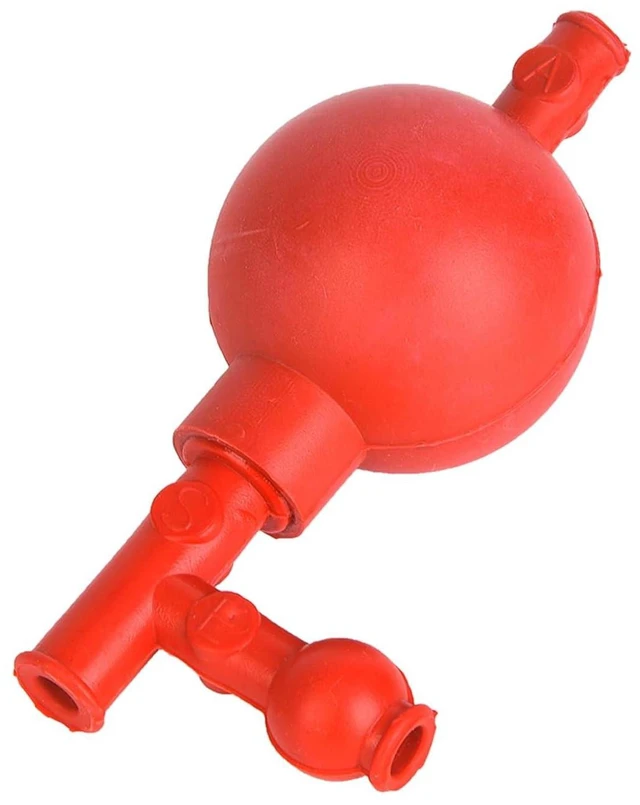 Main image of Pipetting Ball Quantitative Suction Bulb Rubber Pipette Filler Lab Suction Ball Pipette Lab Pipette Filler Bulb with 3 Openings Red
