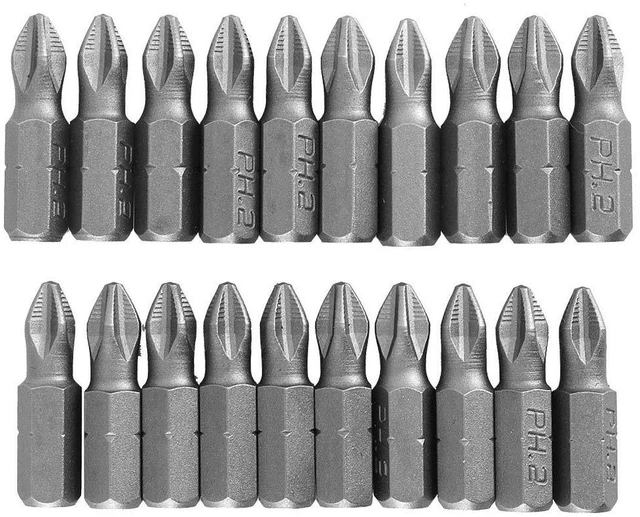 Main image of 20Pcs 2 Screwdriver Bit Set Anti Slip Screw Tips Electric Screwdriver Bit S-2 Steel Cross Magnetic Drill Bits Hex Shank Drill Bits 2 x 25mm