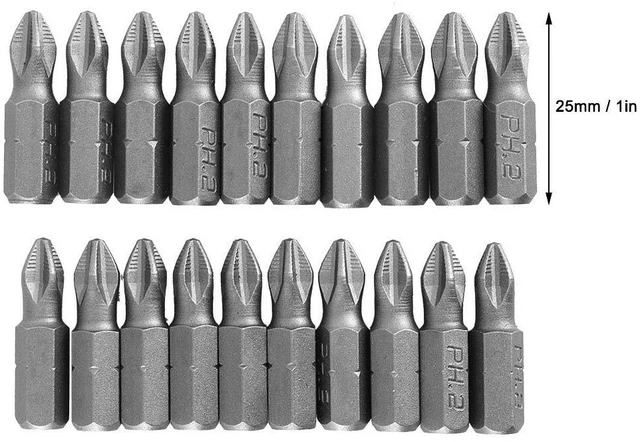 Alt view image 2 of 6 - 20Pcs 2 Screwdriver Bit Set Anti Slip Screw Tips Electric Screwdriver Bit S-2 Steel Cross Magnetic Drill Bits Hex Shank Drill Bits 2 x 25mm