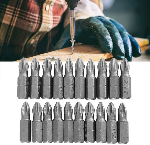 Alt view image 6 of 6 - 20Pcs 2 Screwdriver Bit Set Anti Slip Screw Tips Electric Screwdriver Bit S-2 Steel Cross Magnetic Drill Bits Hex Shank Drill Bits 2 x 25mm