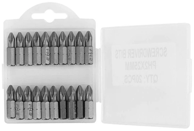 Alt view image 5 of 6 - 20Pcs 2 Screwdriver Bit Set Anti Slip Screw Tips Electric Screwdriver Bit S-2 Steel Cross Magnetic Drill Bits Hex Shank Drill Bits 2 x 25mm
