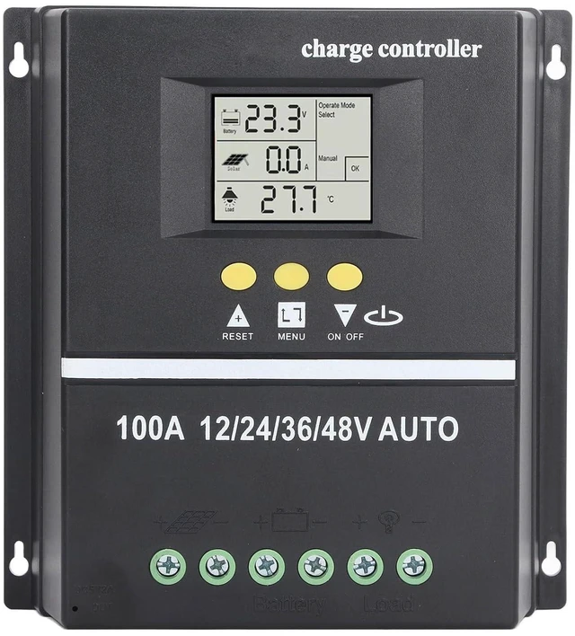 Main image of 100A MPPT Solar Charge Controller Solar Panel Regulator 12V/24V/36V/48V Dual USB Ports Overload Temp Protection with 7 Work Modes for Gel Flooded LifePO4 Battery Charging