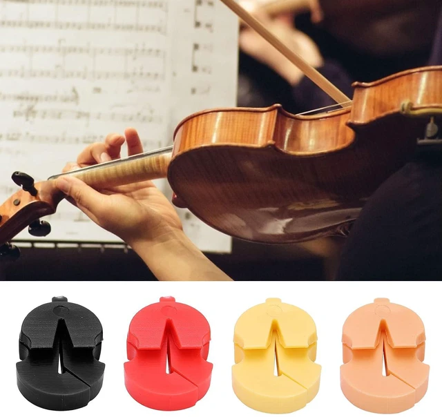 Alt view image 2 of 6 - 8 Pack Violin Practice Mute Soft Rubber Tourte Style Mutes for 4/4 3/4 1/2 Violins - Portable Sound Reducer for Quiet Practice, Includes Black Red Yellow Khaki
