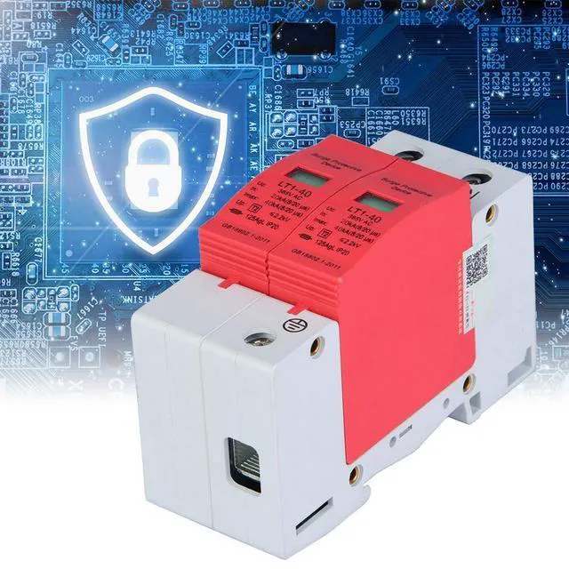 Alt view image 6 of 6 - AC Protector Power Protector Arrester Device, House Protector Low Voltage Arrester for Photovoltaic Thunder, Protective Device Arrester Electronics Accessories (2P40KA)