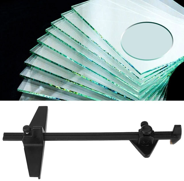 Alt view image 3 of 6 - Professional Glass Cutter Tool Adjustable Circle and Strip Cutting System with Carbide Wheels for Stained Glass, 3-30cm Width & 8-60cm Diameter Range