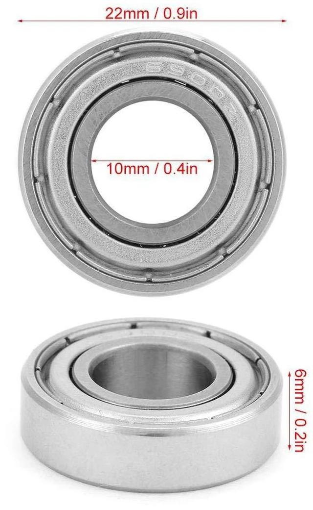 Alt view image 2 of 6 - (Pack of 10) 6900Z Bearings Walfront 6900Z Double Shielded Miniature Ball Bearings Steel 10x22x6mm for Small Hobby 10mm Shaft/Rod Projects