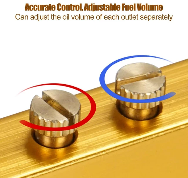 Alt view image 4 of 6 - Brass Oil Distributor Adjustable Lubrication Manifold Block (1 in 6 Out) for CNC Milling Machine Lathe Centralized Lubrication System