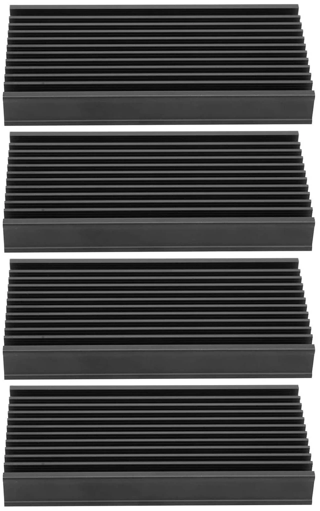 Main image of 4Pcs Aluminum Heat Sink Large Heatsink Chip Heat Diffusion Cooling Fin Heat Sink Cooling Black 50 x 12.7 x 100mm / 2 x 0.5 x 4in